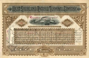 West Shore and Ontario Terminal Co. - Stock Certificate